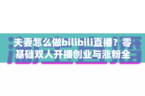 夫妻怎么做bilibili直播？零基础双人开播创业与涨粉全攻略