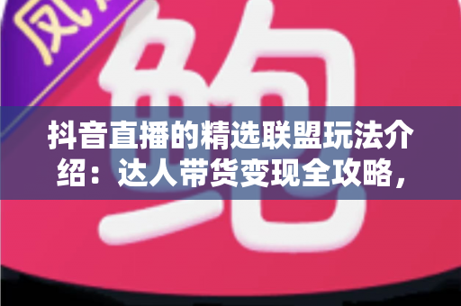抖音直播的精选联盟玩法介绍：达人带货变现全攻略，新手也能快速上手