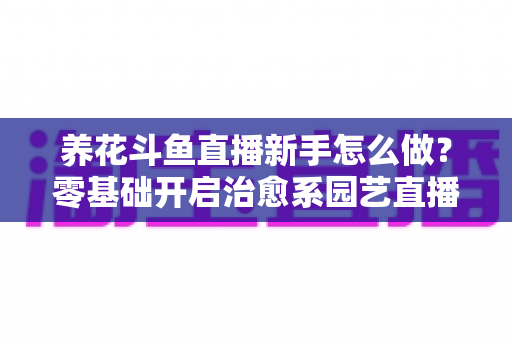 养花斗鱼直播新手怎么做？零基础开启治愈系园艺直播的全流程攻略