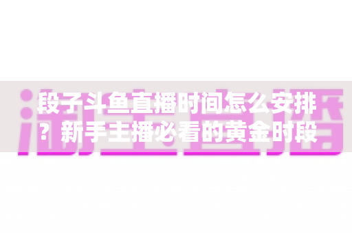 段子斗鱼直播时间怎么安排？新手主播必看的黄金时段规划与开播技巧全攻略