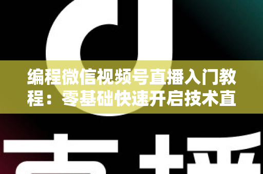 编程微信视频号直播入门教程:零基础快速开启技术直播之旅 编程微信视频号直播入门教程:零基础快速开启技术直播之旅