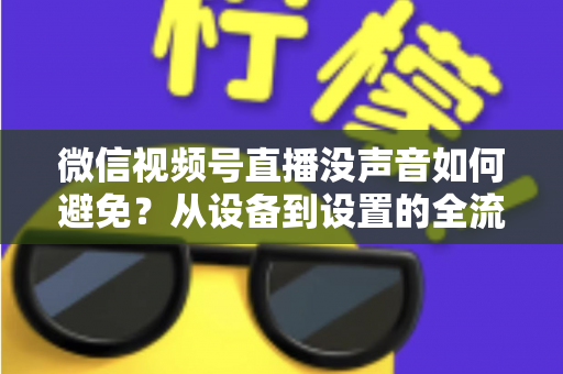 微信视频号直播没声音如何避免？从设备到设置的全流程静音预防实用指南