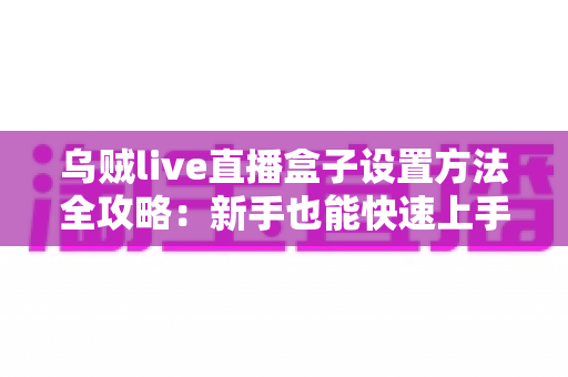 乌贼live直播盒子设置方法全攻略：新手也能快速上手的完整教程
