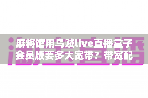 麻将馆用乌贼live直播盒子会员版要多大宽带？带宽配置与网络优化全攻略